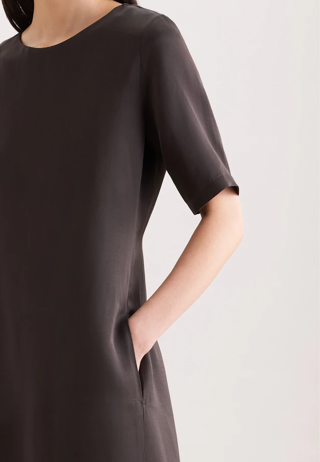 Shirtkleid in A- Linie aus Leinen Mix in Braun |  Seidensticker Onlineshop