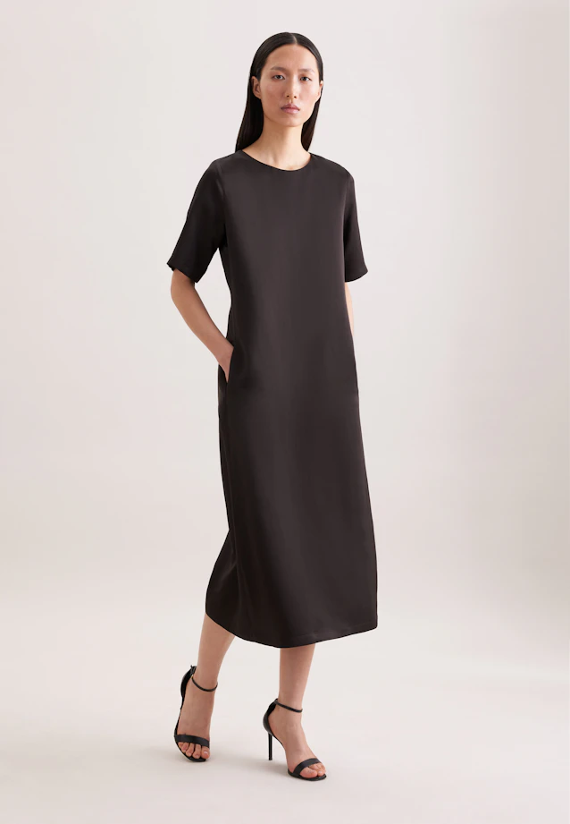 Shirtkleid in A- Linie aus Leinen Mix in Braun |  Seidensticker Onlineshop