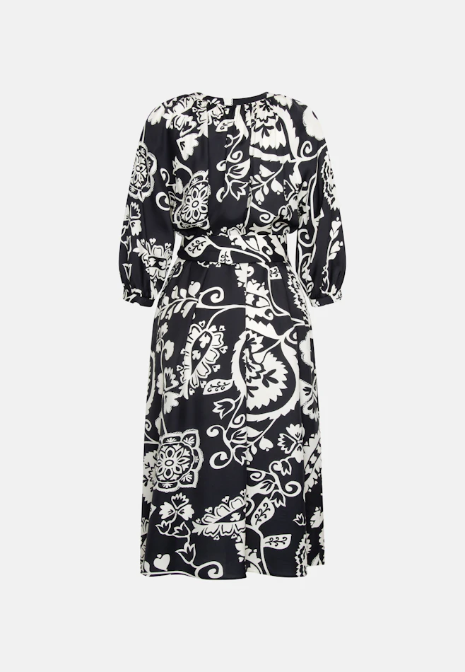 Satiniertes Tunikakleid mit Taillengürtel in Schwarz | Seidensticker Onlineshop