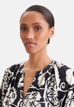 Satin tunic dress with waist belt in Schwarz |  Seidensticker Onlineshop