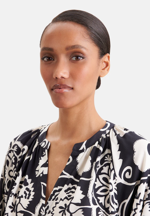 Robe tunique en satin avec ceinture à la taille in Noir |  Seidensticker Onlineshop