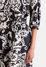 Satin tunic dress with waist belt in Schwarz |  Seidensticker Onlineshop