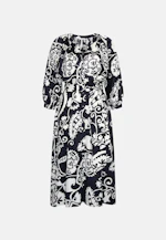 Satin tunic dress with waist belt in Schwarz |  Seidensticker Onlineshop