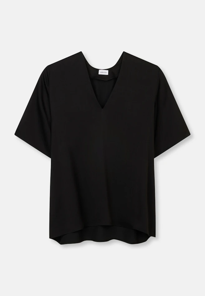 Blusenshirt mit V- Neck aus Satin in Schwarz | Seidensticker Onlineshop