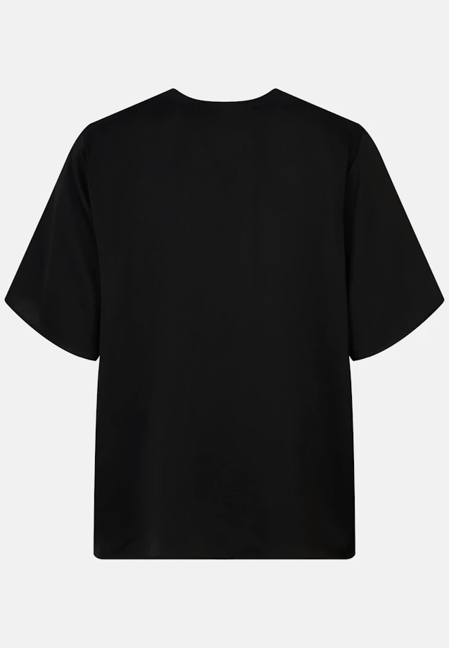 Blouse shirt with V-neck made of satin in Schwarz |  Seidensticker Onlineshop