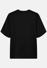 Blouse shirt with V-neck made of satin in Schwarz |  Seidensticker Onlineshop