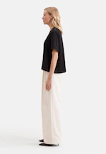 Blouse shirt with V-neck made of satin in Schwarz |  Seidensticker Onlineshop