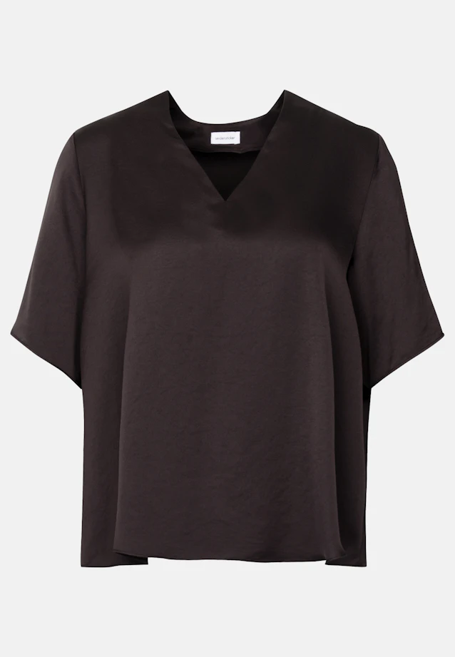 Blusenshirt mit V- Neck aus Satin in Braun |  Seidensticker Onlineshop