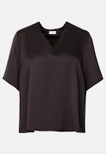 Blusenshirt mit V- Neck aus Satin in Braun |  Seidensticker Onlineshop