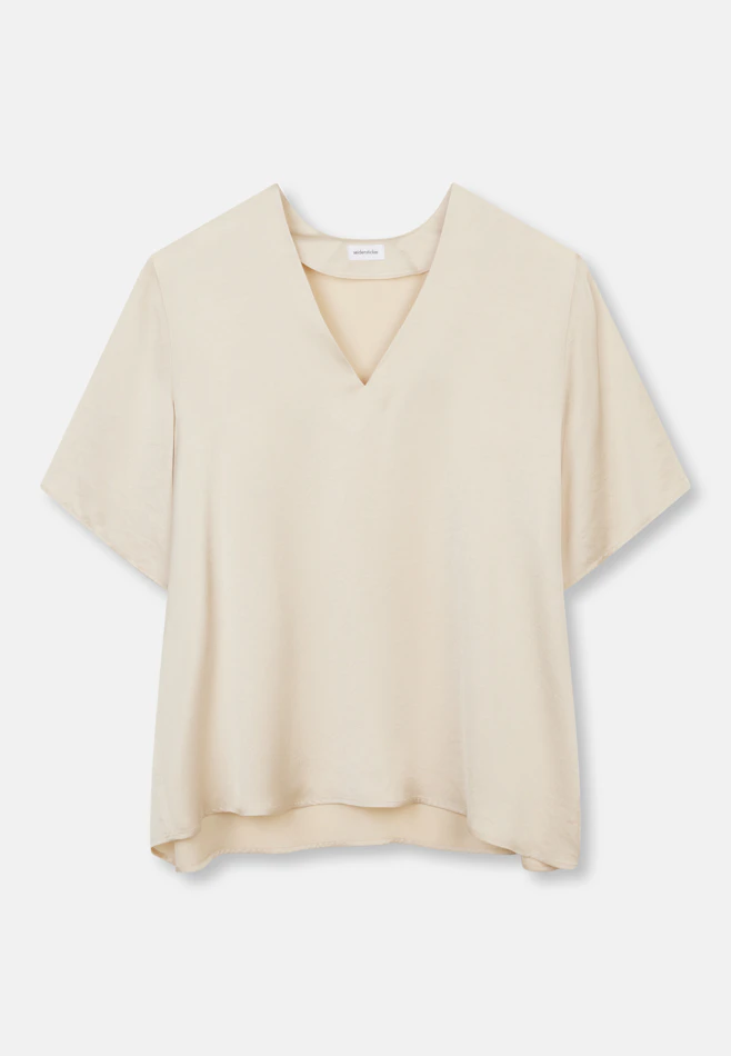 Blusenshirt mit V- Neck aus Satin in Weiß | Seidensticker Onlineshop