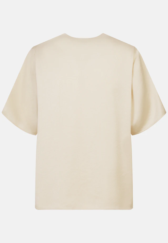 Blouse shirt with V-neck made of satin in Weiß |  Seidensticker Onlineshop