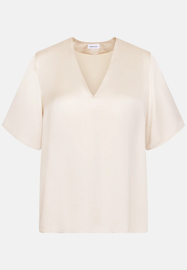Blusenshirt mit V- Neck aus Satin in Weiß |  Seidensticker Onlineshop