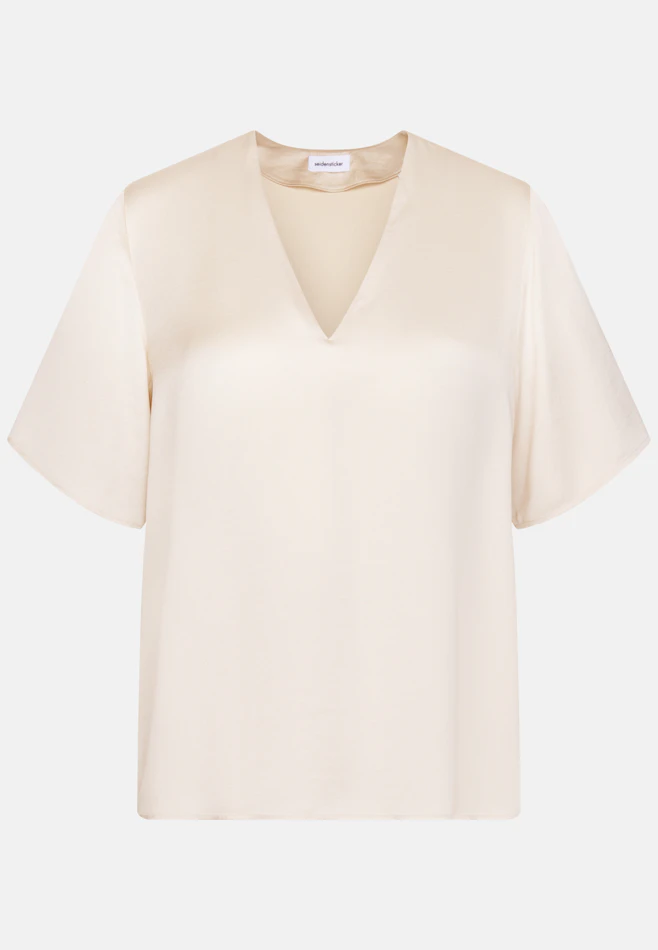 Blusenshirt mit V- Neck aus Satin in Weiß | Seidensticker Onlineshop
