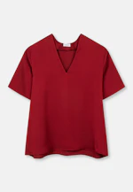 Chemisier à col en V en satin in Rouge |  Seidensticker Onlineshop