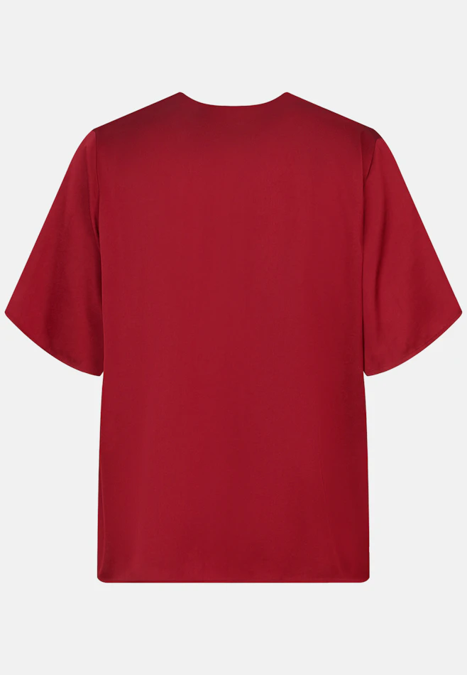Blusenshirt mit V- Neck aus Satin in Rot | Seidensticker Onlineshop