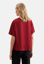 Blusenshirt mit V- Neck aus Satin in Rot |  Seidensticker Onlineshop