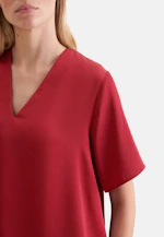 Blusenshirt mit V- Neck aus Satin in Rot |  Seidensticker Onlineshop