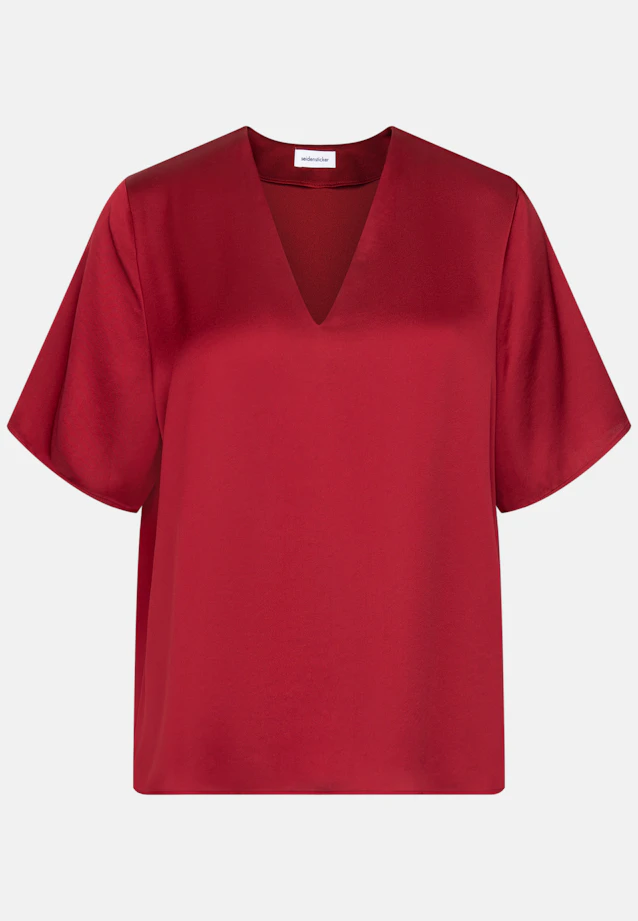 Chemisier à col en V en satin in Rouge |  Seidensticker Onlineshop