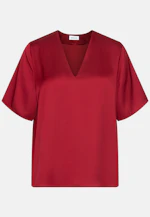 Chemisier à col en V en satin in Rouge |  Seidensticker Onlineshop