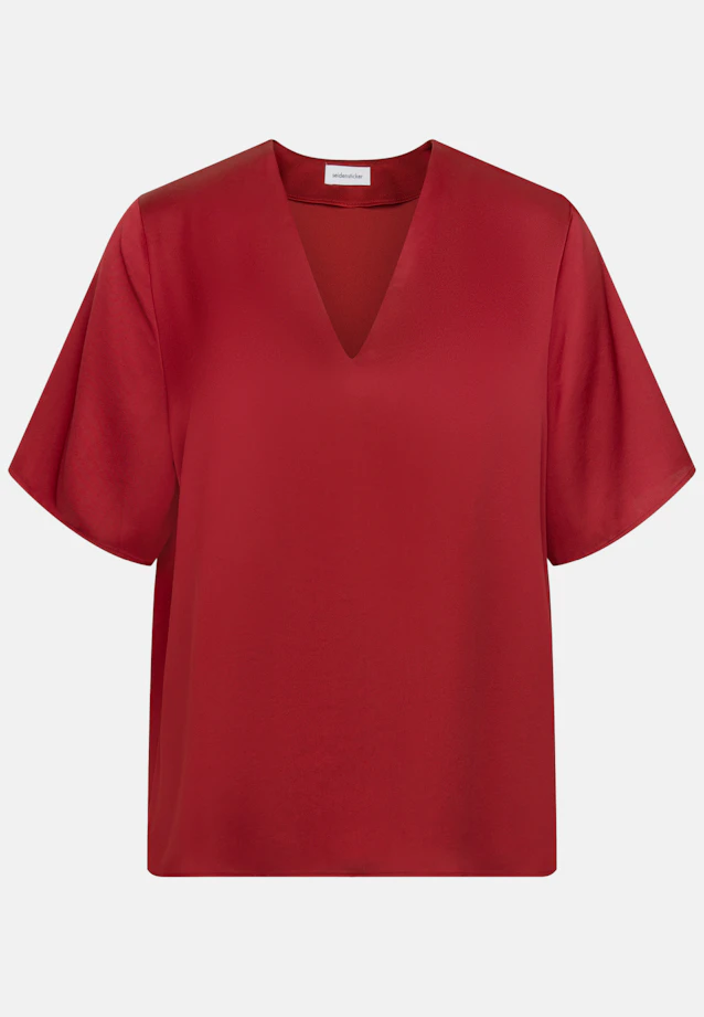 Blusenshirt mit V- Neck aus Satin in Rot |  Seidensticker Onlineshop