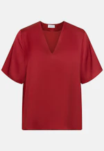 Blusenshirt mit V- Neck aus Satin in Rot |  Seidensticker Onlineshop
