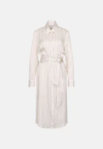 Satiniertes Hemdblusenkleid mit hohen Ärmelschlitzen in Weiß |  Seidensticker Onlineshop