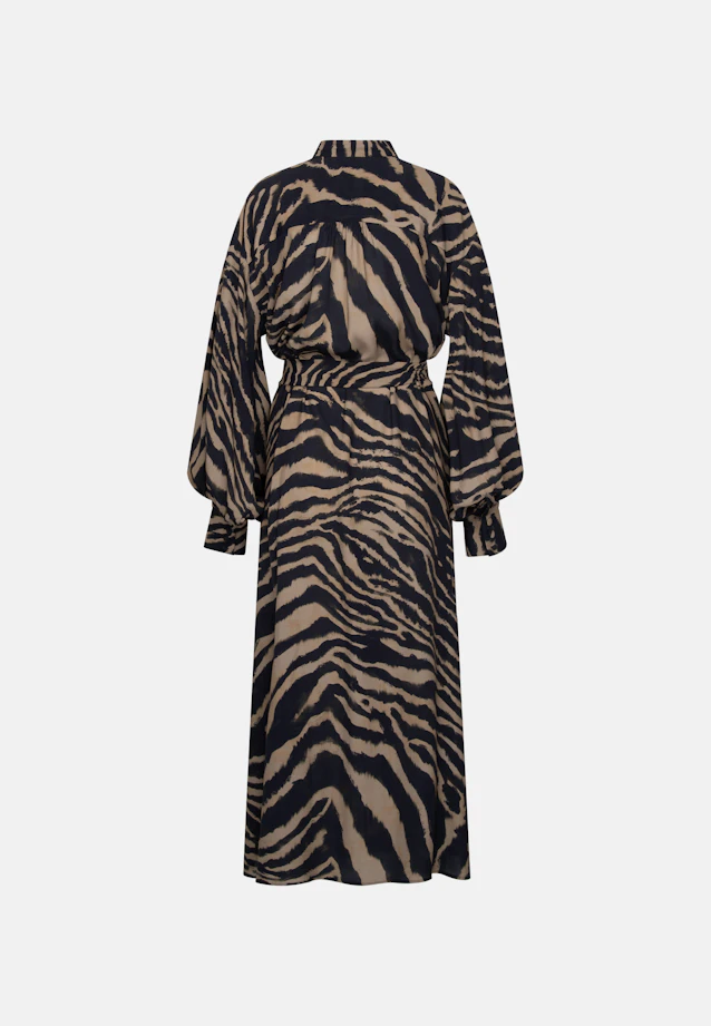 Stand-up collar dress with waist belt and high cuffs in Braun |  Seidensticker Onlineshop