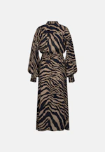 Stand-up collar dress with waist belt and high cuffs in Braun |  Seidensticker Onlineshop