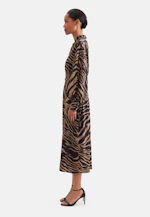 Stehkragenkleid mit Taillengürtel und hohen Manschetten in Braun |  Seidensticker Onlineshop