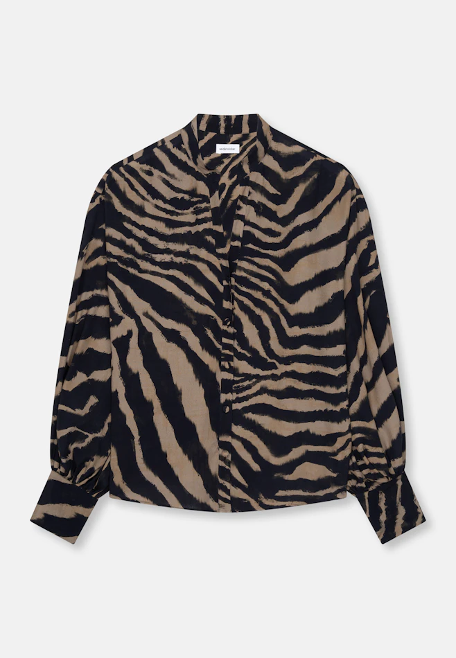 Stehkragen Bluse mit hohen Manschetten in Braun | Seidensticker Onlineshop