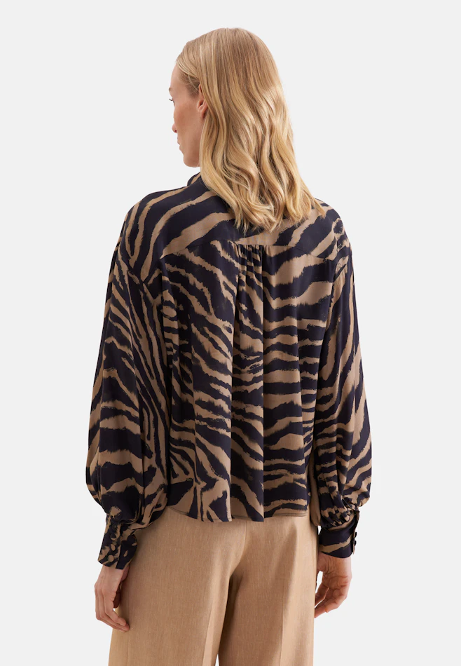 Stehkragen Bluse mit hohen Manschetten in Braun | Seidensticker Onlineshop