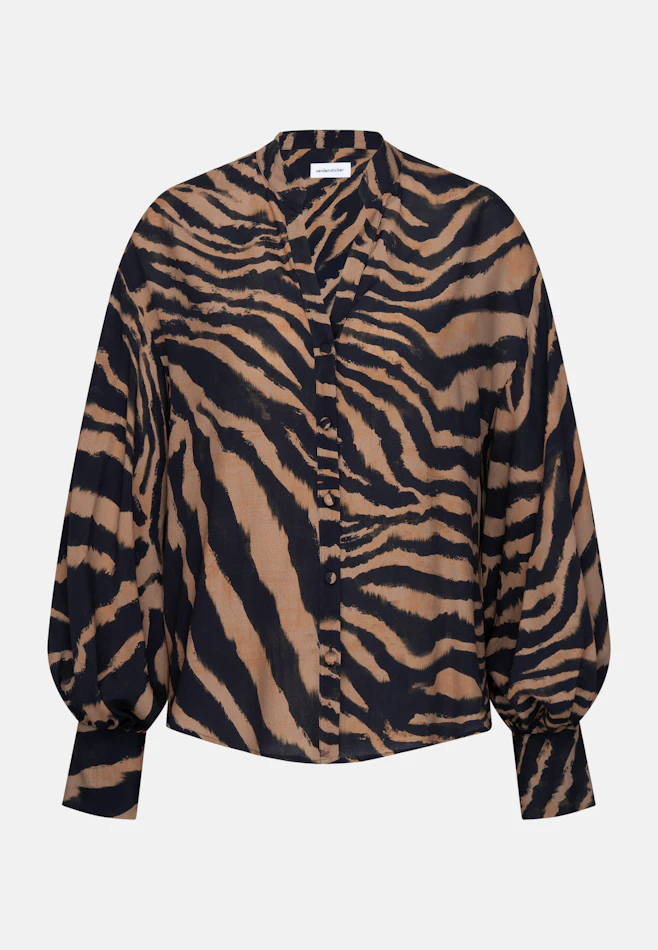Stehkragen Bluse mit hohen Manschetten in Braun | Seidensticker Onlineshop