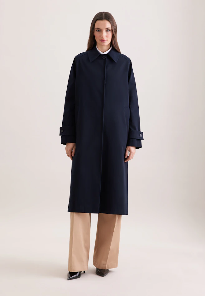 Cotton twill carcoat in Dunkelblau | Seidensticker online shop