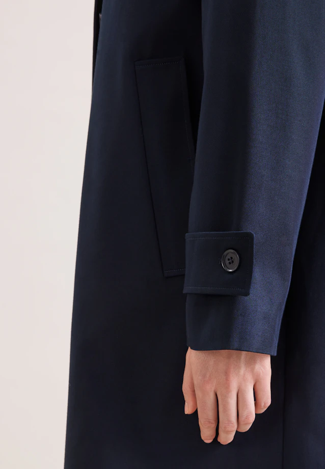 Cotton twill carcoat in Dunkelblau |  Seidensticker Onlineshop