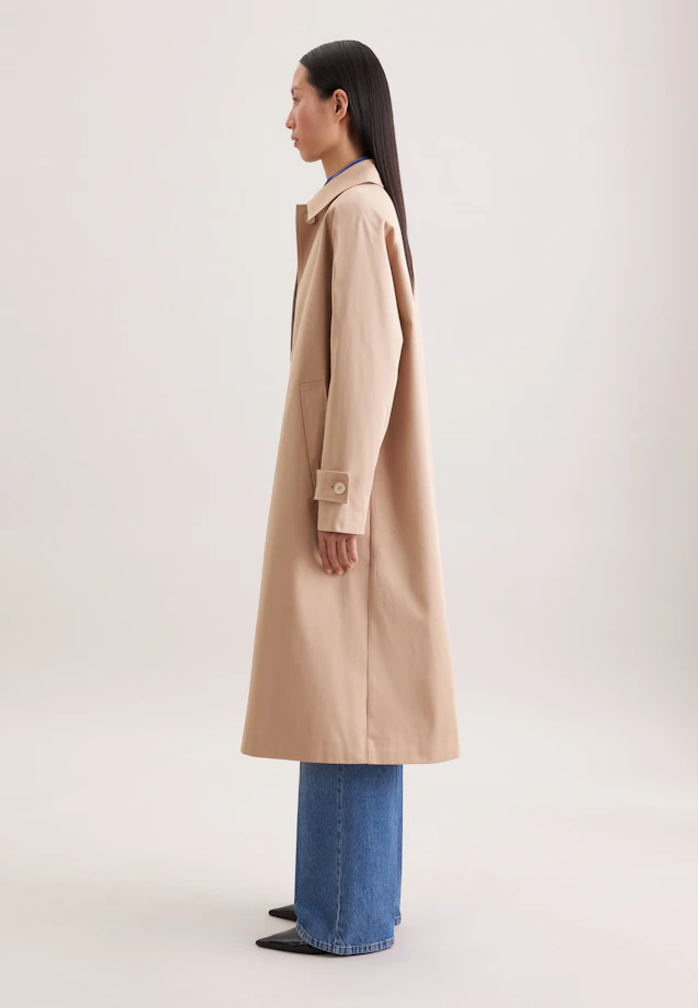 Cotton twill carcoat in Beige |  Seidensticker Onlineshop