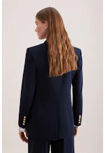 Zweireihiger Blazer mit Pattentaschen aus Baumwolltwill in Dunkelblau |  Seidensticker Onlineshop