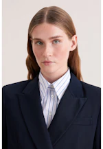 Zweireihiger Blazer mit Pattentaschen aus Baumwolltwill in Dunkelblau |  Seidensticker Onlineshop