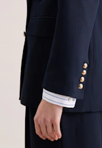 Double-breasted blazer with flap pockets in cotton twill in Dunkelblau |  Seidensticker Onlineshop