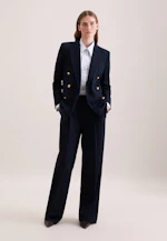 Double-breasted blazer with flap pockets in cotton twill in Dunkelblau |  Seidensticker Onlineshop