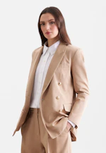 Zweireihiger Blazer mit Pattentaschen aus Baumwolltwill in Beige |  Seidensticker Onlineshop
