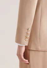 Double-breasted blazer with flap pockets in cotton twill in Beige |  Seidensticker Onlineshop