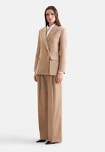 Zweireihiger Blazer mit Pattentaschen aus Baumwolltwill in Beige |  Seidensticker Onlineshop