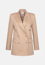 Double-breasted blazer with flap pockets in cotton twill in Beige |  Seidensticker Onlineshop