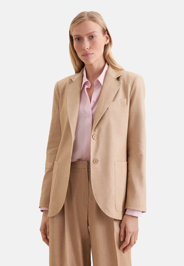 Blazer en sergé à deux boutons en mélange lin in Beige |  Seidensticker Onlineshop