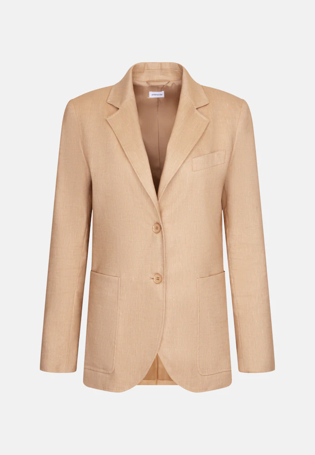 Zweiknopf Twill Blazer aus Leinen Mix in Beige |  Seidensticker Onlineshop