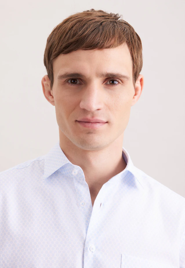 Comfort Business shirt Print in Hellblau |  Seidensticker Onlineshop