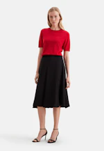 Wide swinging satin panel skirt in Schwarz |  Seidensticker Onlineshop