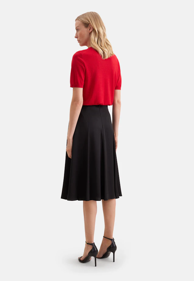 Wide swinging satin panel skirt in Schwarz |  Seidensticker Onlineshop