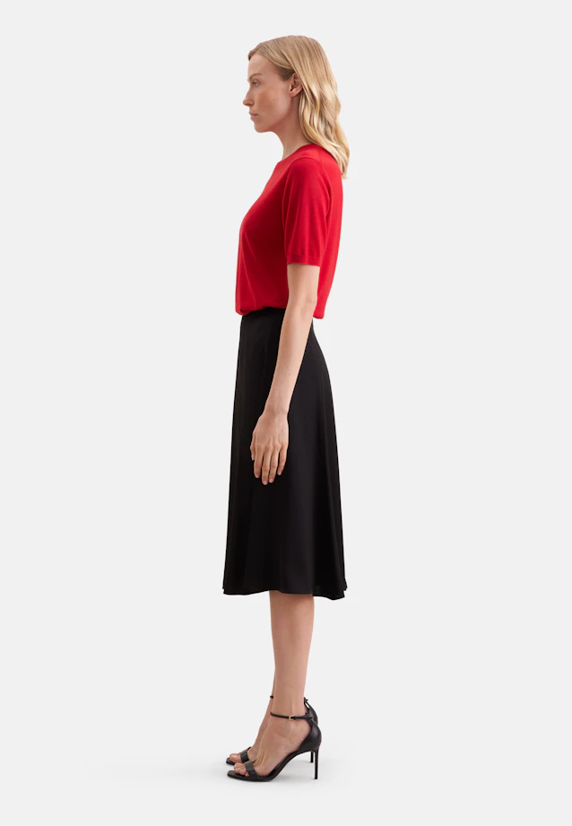 Wide swinging satin panel skirt in Schwarz |  Seidensticker Onlineshop