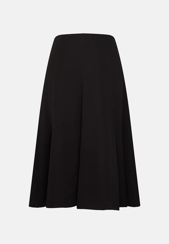 Wide swinging satin panel skirt in Schwarz |  Seidensticker Onlineshop